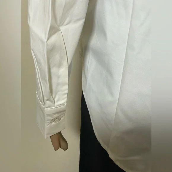 Sz XS-S Ardene women’s Oversized Shirt Ardene Classic White Longsleeve pleated - Picture 13 of 16